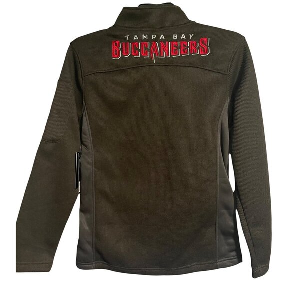 Tampa Bay Buccaneers NFL Team Apparel 1/4 Zip Pullover Mens S Pewter Waffle Knit - Picture 2 of 12